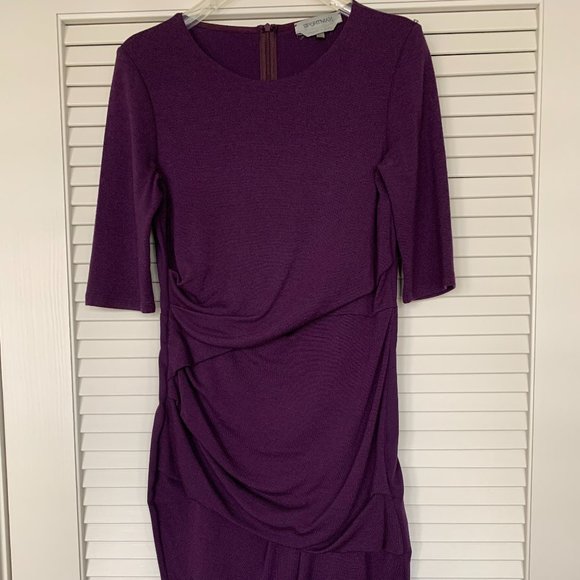 Sportmax dress by Max Mara, eggplant, short sleeve, stretch fit, size L - Picture 1 of 10